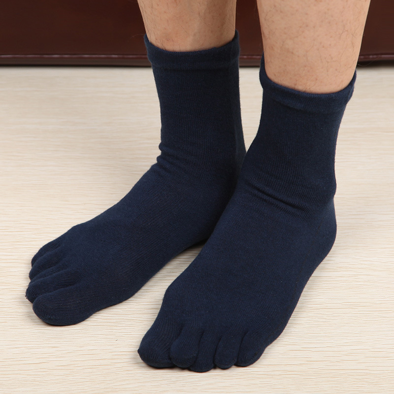 Toe Socks Cotton Four Seasons Male Models In The Tube Socks Duantong Straight Solid Business Men Toe Socks